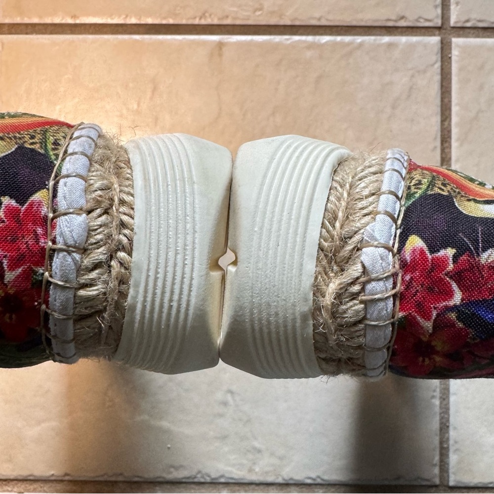 Free People Sz-39 Tropical Floral Print Espadrille Sneakers Pre-owned - Picture 4 of 5
